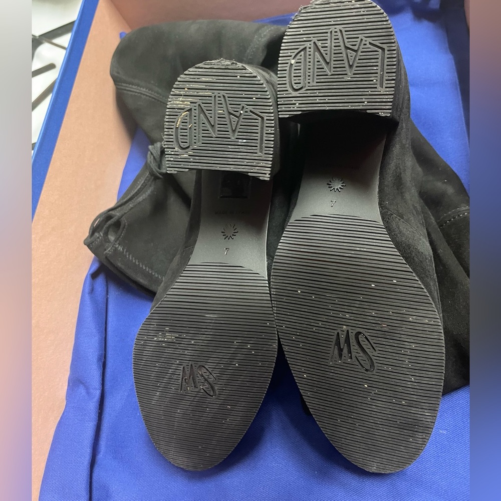 Stuart Weitzman Tieland Over The Knee Black Suede… - image 8